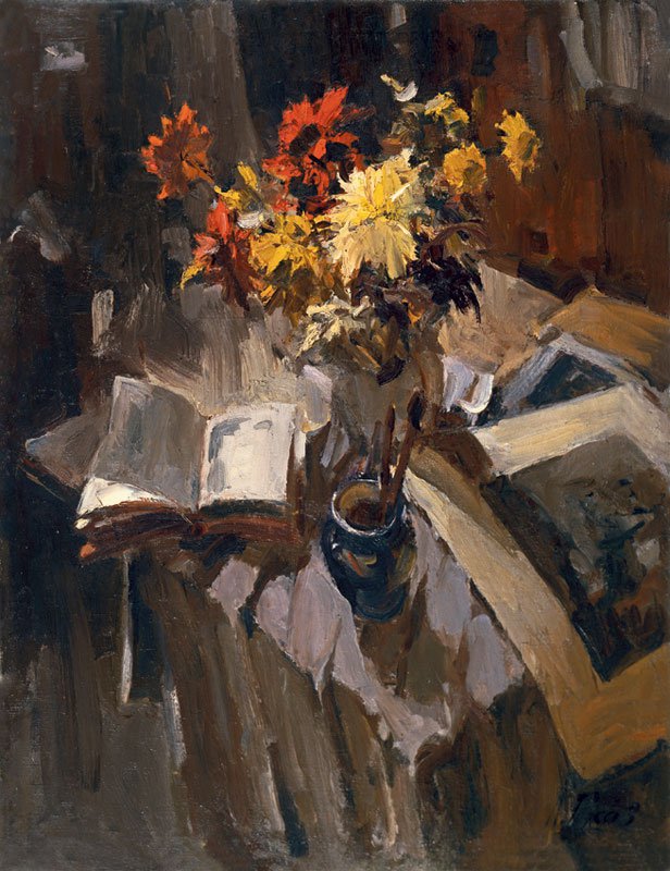 Still Life with Bouquet - Lev Russov